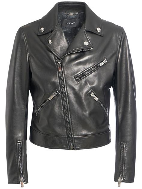 versace coattails|Versace biker jacket.